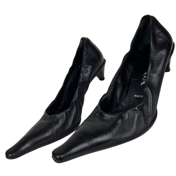 Prada Y2K Vintage Scrunch Huggie Pointed Toe Ballet Kitten  Prada Y2K Vintage Scrunch Huggie Pointed Toe Ballet Kitten Pumps
